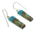 Native American Village Design Multicolor Sterling Silver Southwestern Hook Dangle Earrings YX71407